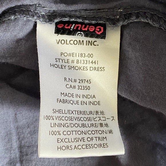 Volcom Holey Smokes Dress XSMALL Blue White Skater Girl Casual Lace - Picture 8 of 11